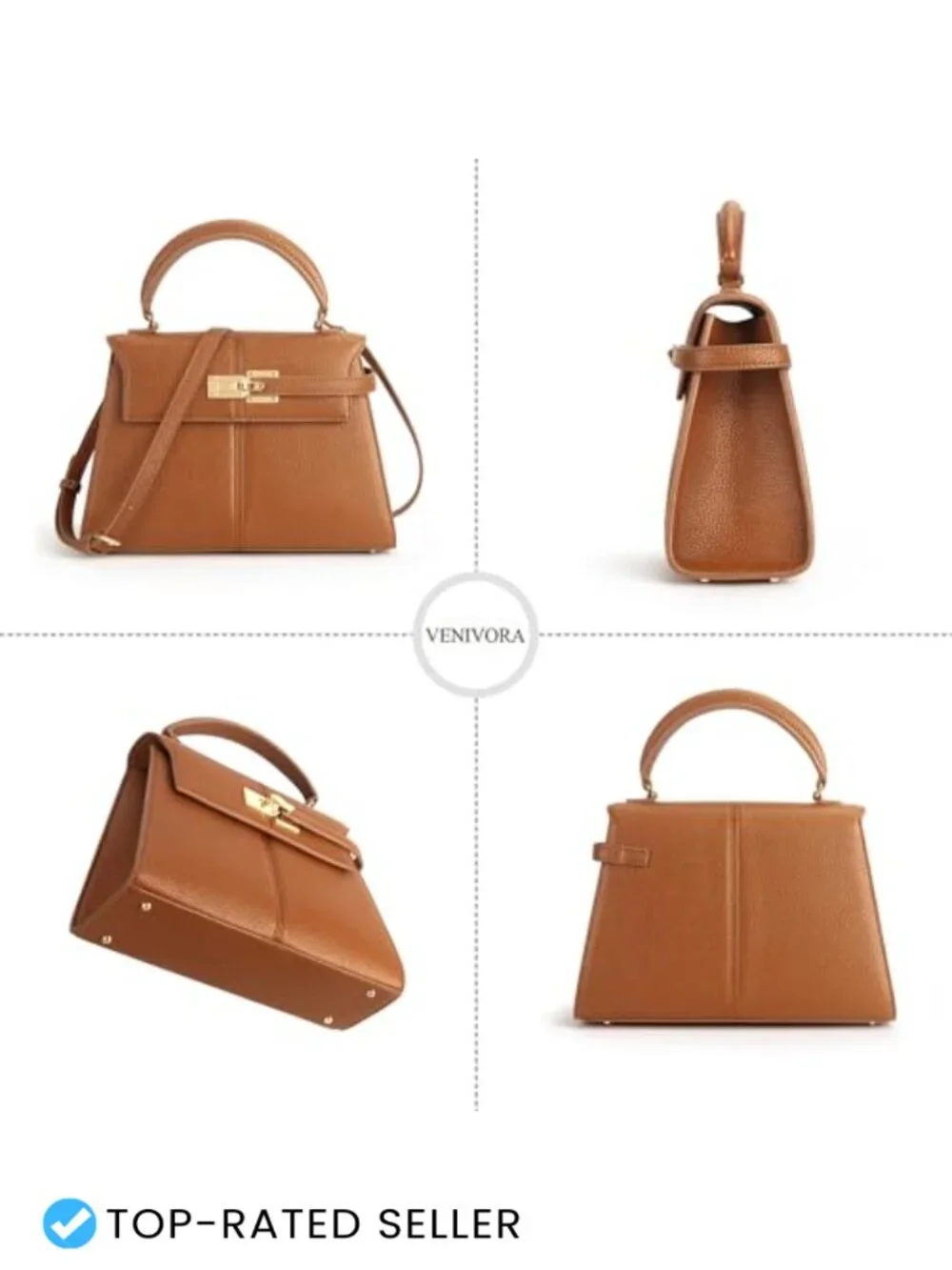 Women's Top Handle Handbag Vegan Leather Crossbody Bag Satchel